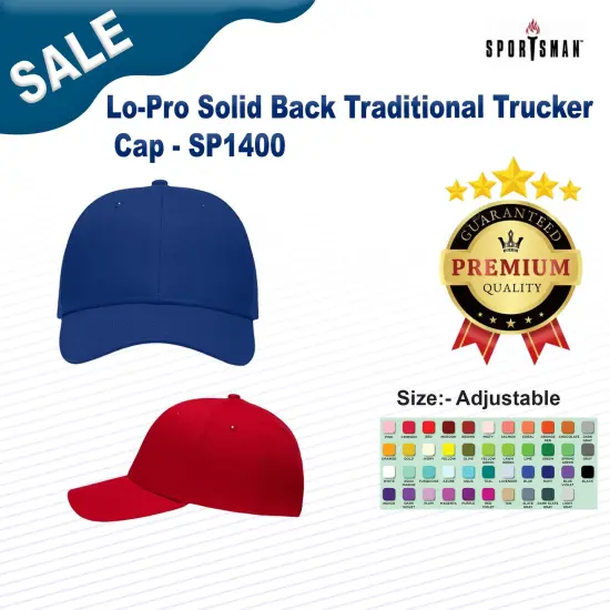 Sportsman&reg; Lo Pro Solid Back Traditional Trucker Cap Navy {3}