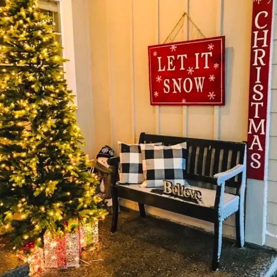 Buffalo Plaid Pillow Covers 18x18 Set of 2 Black and White Outdoor Throw Pillows Black Buffalo Check Pillow Covers Farmhouse Decor for Couch Sofa and Bed {5}