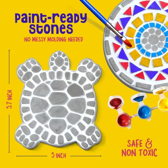 Summer Stepping Stones Painting Kit for Kids - Outdoor Summer Crafts - Paint 5 Garden Stone - Unicorn Craft Kits for Boys, Girls Ages 6-12 - Gifts for Boy, Girl Age 6, 7, 8, 9, 10 + Year Old - Summer Gift {2}