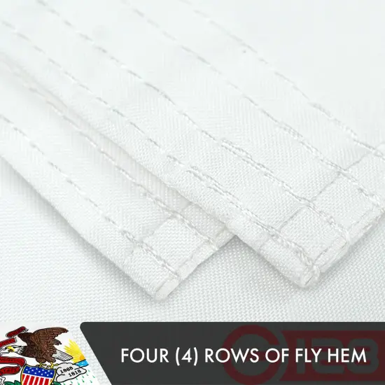 Illinois State Flag 210D Embroidered Polyester 3x5 Ft - Double Sided 3ply {5}