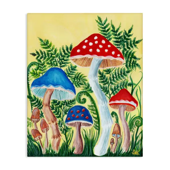 Stupell Industries Fungi Garden Mushroom Sprouts Canvas By Sarah Waldron Kimball {1}