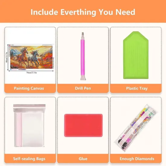 5D Horse Large Diamond Painting Kits for Beginners {4}