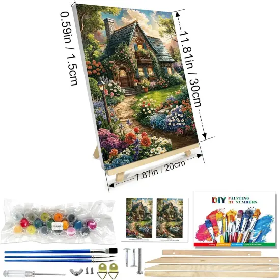 Paint by Numbers Kit for Adults with Frame, Landscape 8 x 12 Inch {2}