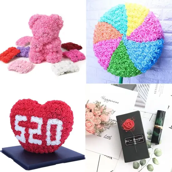 Artificial Rose Flower Heads Real Looking Foam Fake Roses Heads for DIY {2}