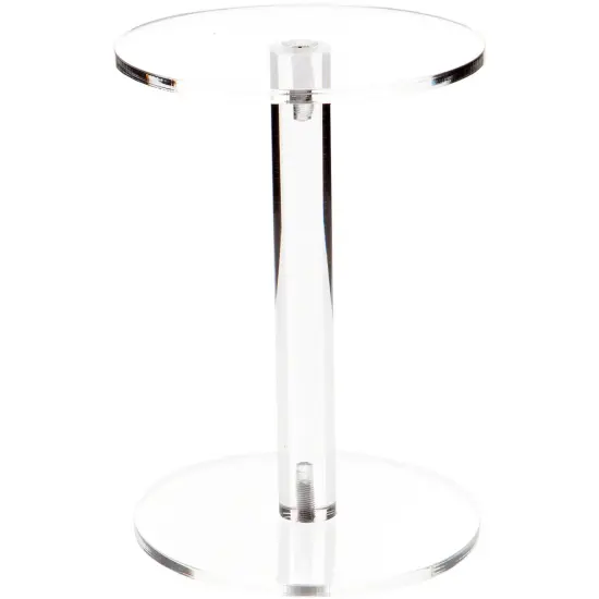 Plymor Clear Acrylic Round Barbell Pedestal Display Riser 6.375 inches (Height) x 4.5 inches (Depth) (3/16 inches thick) {1}