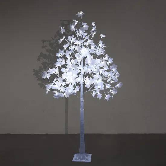6 ft. Maple Tree - 120 LED Lights, Warm and Cold White, Mixed Colors, White Finish {5}