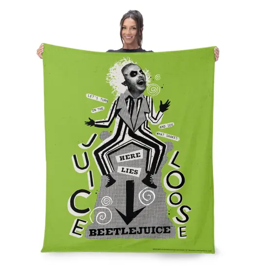 Warner Brothers Beetlejuice Silk Touch Throw Blanket Juice Is Loose {2}