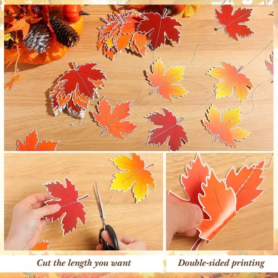2 Pcs 9.8 ft Fall Maple Leaf Garland {8}