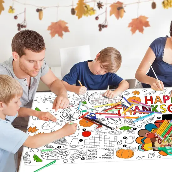Family Fun Thanksgiving Activity Poster - 31.5 x 72 Inches, Turkey-Themed {5}