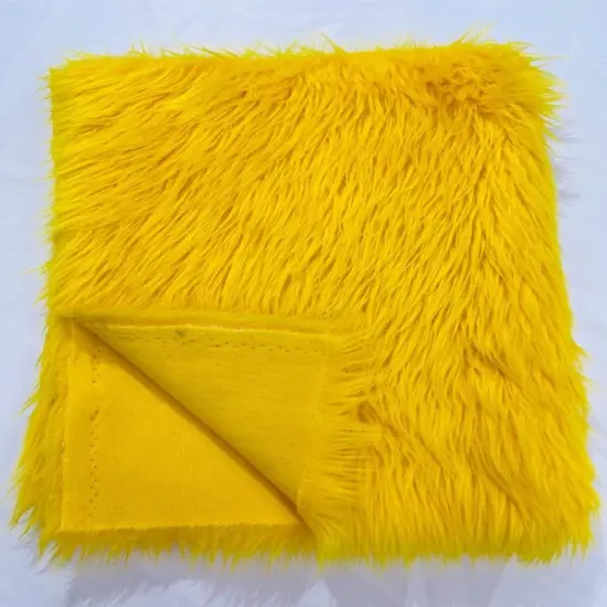 1 Yard Shaggy Faux Fox Fur Soft Vegan Fabric for Crafts, Costumes & Home Decor Projects Yellow {1}