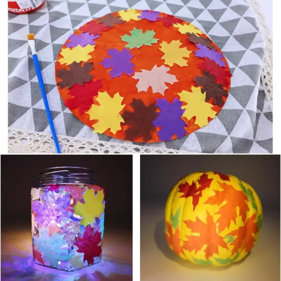 3200pcs Fall Crafts Kits - Autumn Leaf Shape Tissue Paper {4}