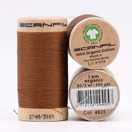 30wt Organic Pima Cotton Thread Trio Set 3ct Earthy Browns 300 Yards Spools {2}
