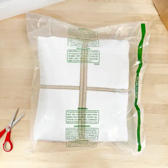 Plymor Ready to Ship 1.5 Mil Wicketed Poly Bags with Permanent Adhesive Strip and Suffocation Warning, 22" x 24" {6}