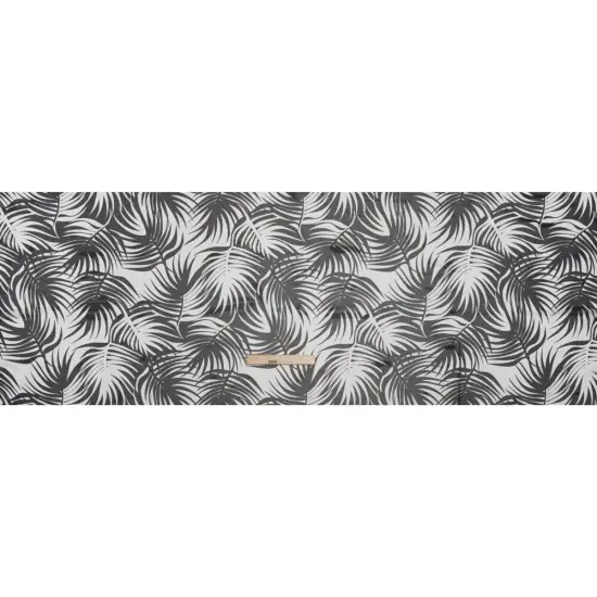 1 Yard Black and White Palm Leaves Stretch Nylon Mesh 57" Width Fabric {3}