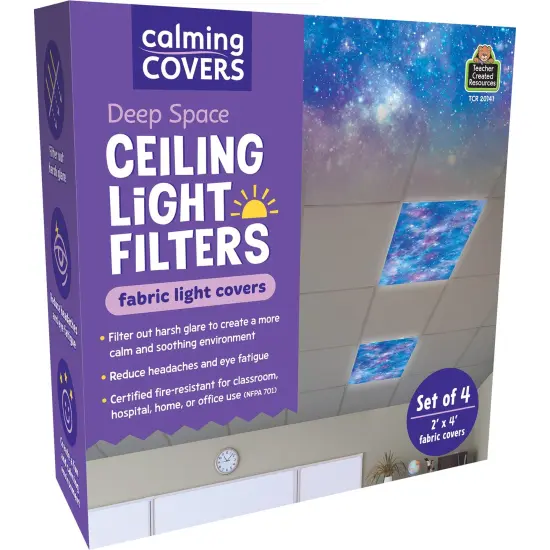 Calming Covers Ceiling Light Filters, 2' x 4', Deep Space, Pack of 4 {1}