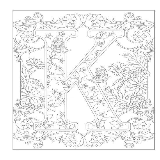 Creative Haven: Floral Alphabet Designs Coloring Book-Softcover {5}