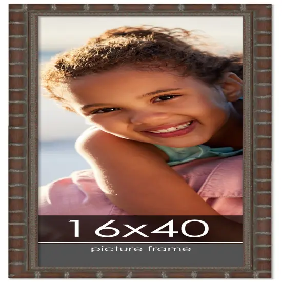 16x40 Modern Bamboo Picture Frame with UV-Resistant Acrylic & Acid Free Backing, Available in5 Finishes - Gold, Silver, Brown, Black, and Natural {1}
