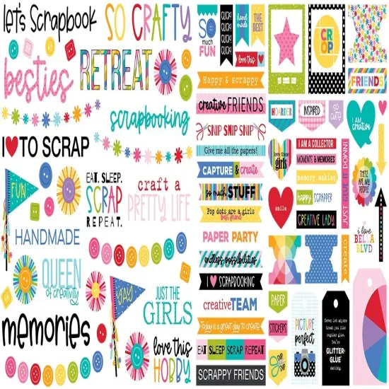 Bella Blvd Cardstock Ephemera-Words, Let's Scrapbook! {3}