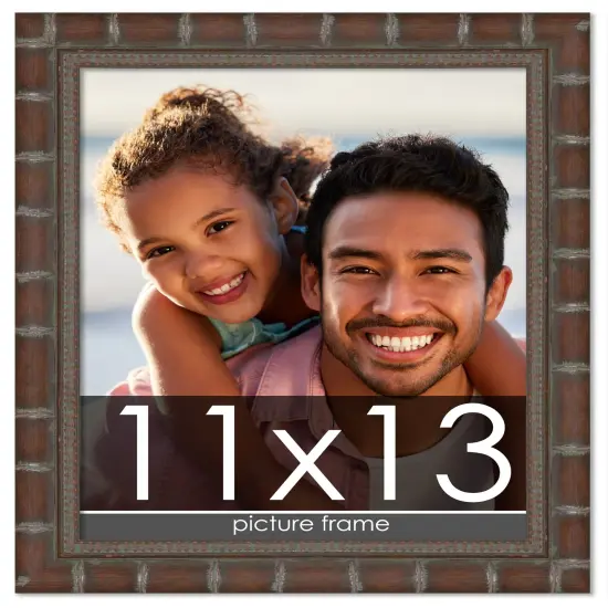 11x13 Modern Bamboo Picture Frame with UV-Resistant Acrylic & Acid Free Backing, Available in5 Finishes - Gold, Silver, Brown, Black, and Natural {1}