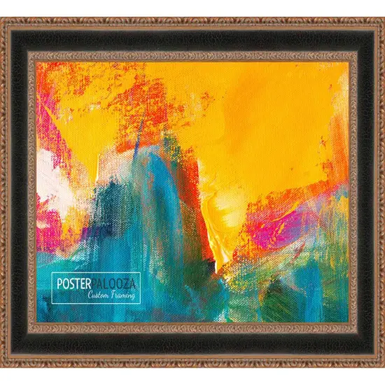 Panoramic Ornate Brown Picture Frame - UV Acrylic, Foam Board Backing, Hanging Hardware {5}