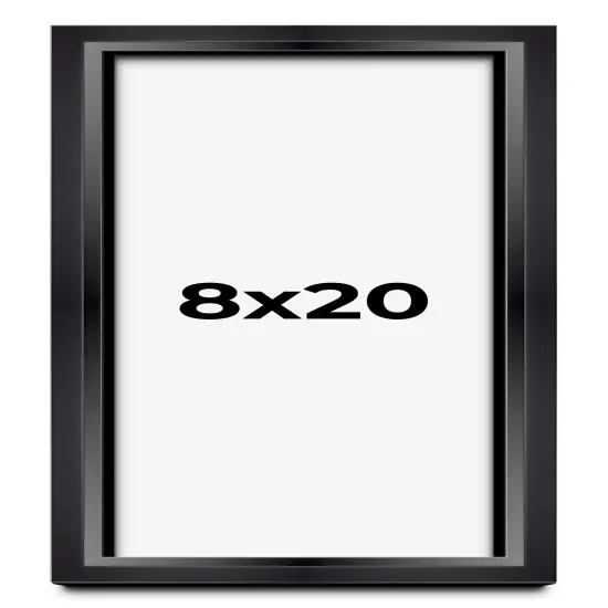 Panoramic Modern Shadow Box 1.5" Depth Black Frame - UV Acrylic, Backing, Hanging Hardware {1}