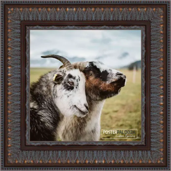 Panoramic 3.5" Wide Ornate Brown Frame - UV Acrylic, Foam Board Backing, Hanging Hardware {5}