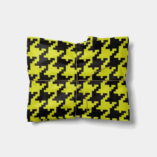 Yellow Oversized Houndstooth Gift Wrap {1}