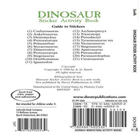 Dinosaur Sticker Activity Book-Softcover {4}