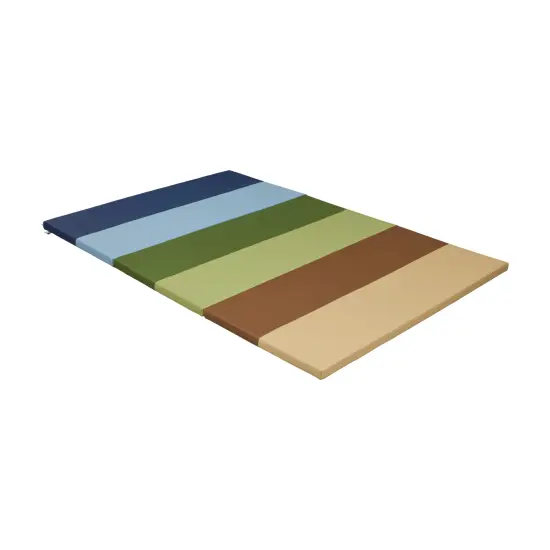 6-Section Rainbow Runway Activity Mat, Folding Playmat Earthtone {1}