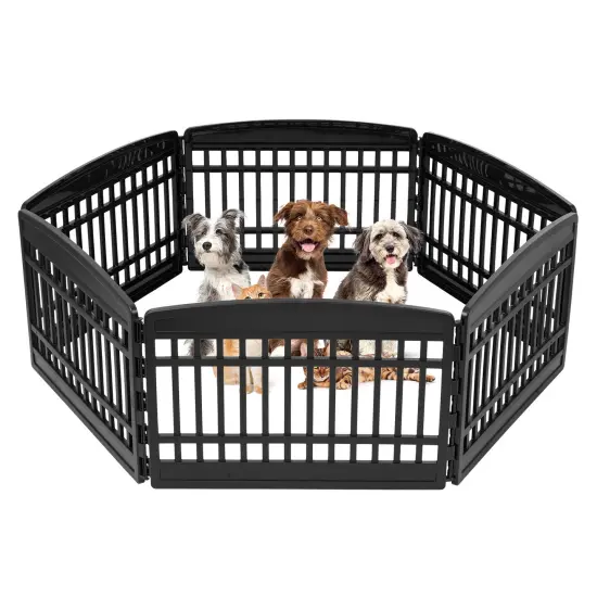 IRIS 4-8Panel 24/34"H Plastic Pet Playpen without Door {1}
