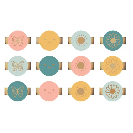 We R Charm Stapler Charm 12/Pkg-Multicolor Round With Design {3}