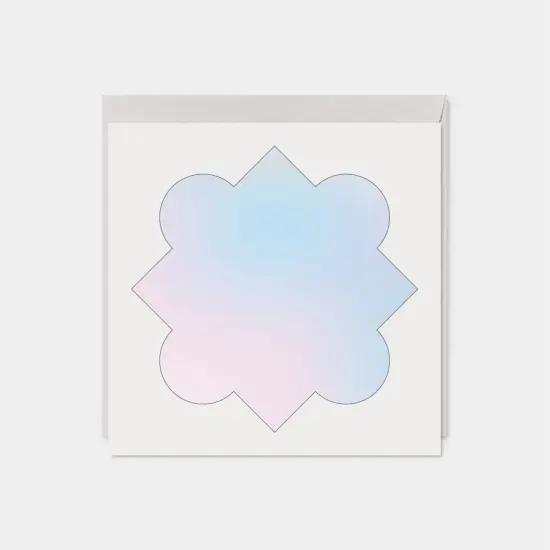 Quatrefoil Gradient Ombre Square Card {3}