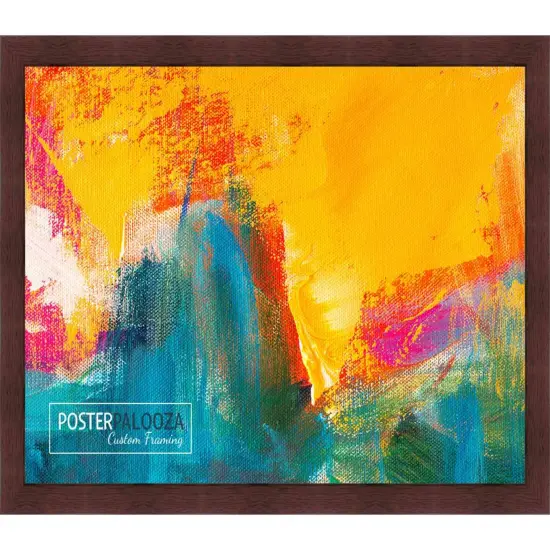 Panoramic Minimalist Brown Picture Frame - UV Acrylic, Foam Board Backing, Hanging Hardware {6}