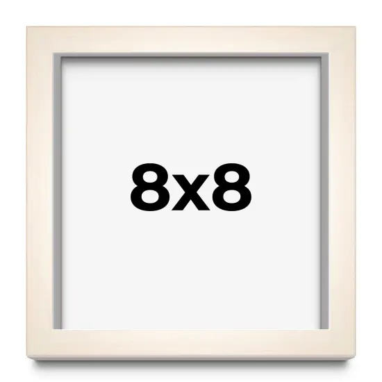 Square Modernist White Picture Frame - UV Acrylic, Foam Board Backing, Hanging Hardware {1}