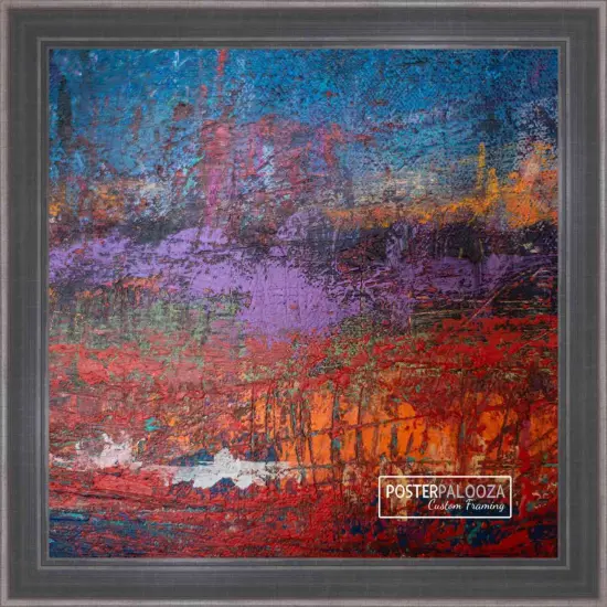 Square Elegant Silver Picture Frame - UV Acrylic, Foam Board Backing, Hanging Hardware {1}