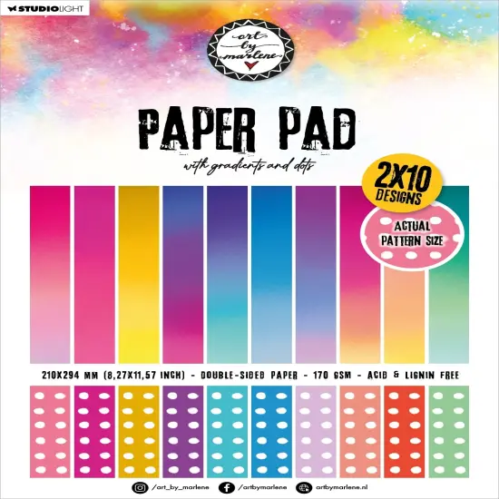 Art By Marlene Essentials Paper Pad 8.25"X11.5" 20/Pkg-Nr. 160, Gradients And Dots {1}