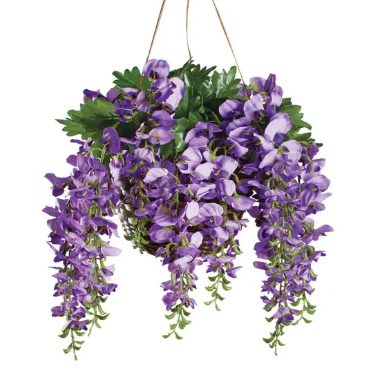 Collections Etc Artificial Cascading Wisteria Vine Bushes - Set of 2 {1}