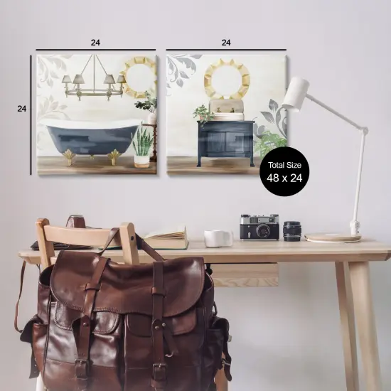 Stupell Industries Chic Bathroom Interior Still Life Canvas Wall Art {3}