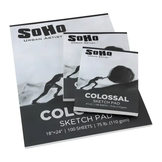 SoHo Urban Artist Colossal Sketch Pads - Tape Bound Sketchbook for Artists, Dry Media, Graphite, Students, & More! - Single (100 Sheets) {6}