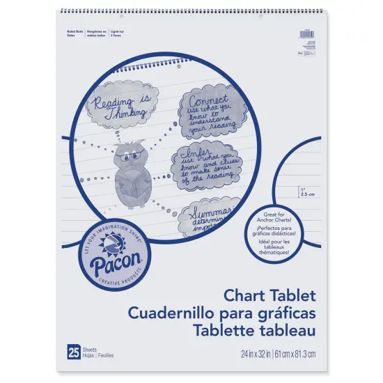Chart Tablet, Cursive Cover, 1" Ruled, 24" x 32", 25 Sheets {1}