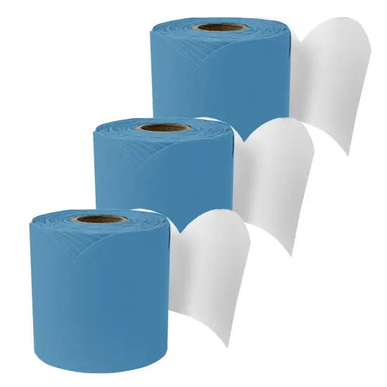 Rolled Scalloped Bulletin Board Border, Ocean Blue, 65 Feet, Pack of 3 {1}