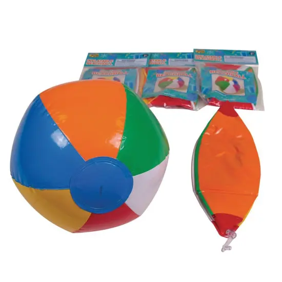 Economy 12" Beach Ball, Inflates to 8" for Ultimate Summertime Fun (Pack of 12) {4}