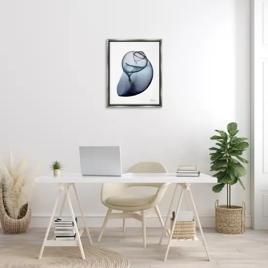Stupell Industries Contemporary Snail Shell Framed Floater Canvas Wall Art Gray Floater Frame {2}