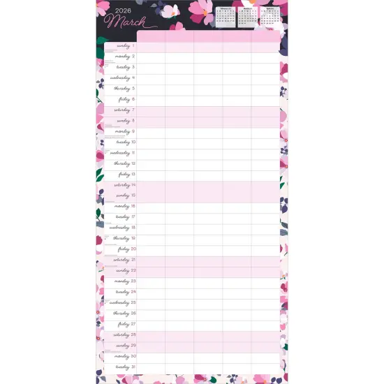 Mom's Family Planner | 2026 12 x 24 Inch (Hanging) Monthly Square Wall Calendar | Matte Paper and Sticker Sheet | Plastic-Free {3}