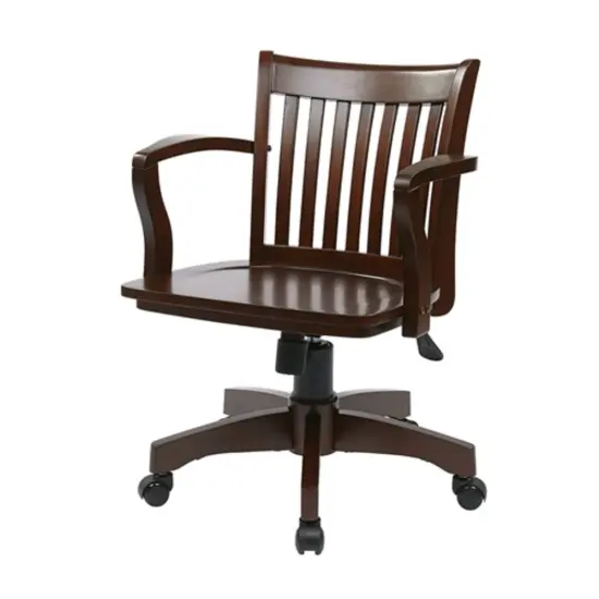 Wood Bankers Chair with Pneumatic Height and Tilt Control Espresso {3}