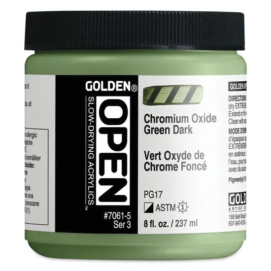Golden Open Acrylics - Chromium Oxide Green Dark, 8 oz Jar {2}
