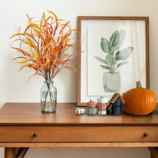 6Pcs Fall Leaves Stem {3}