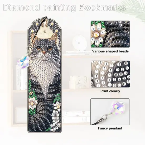 3pcs 5D Diamond Art Painting Bookmarks for Book Lovers {4}