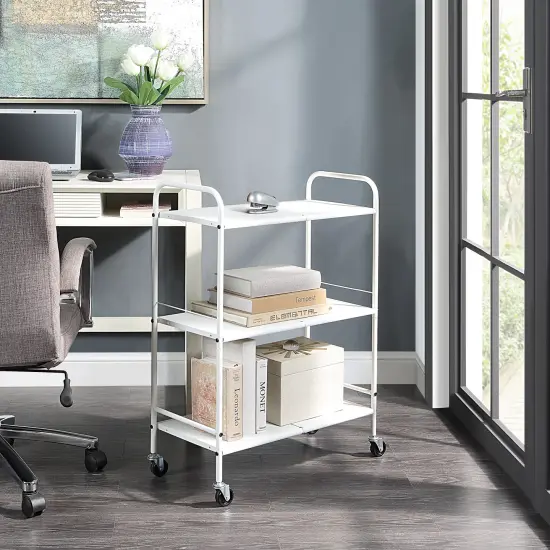 Metal Rolling Organizer Utility Craft Cart White {5}