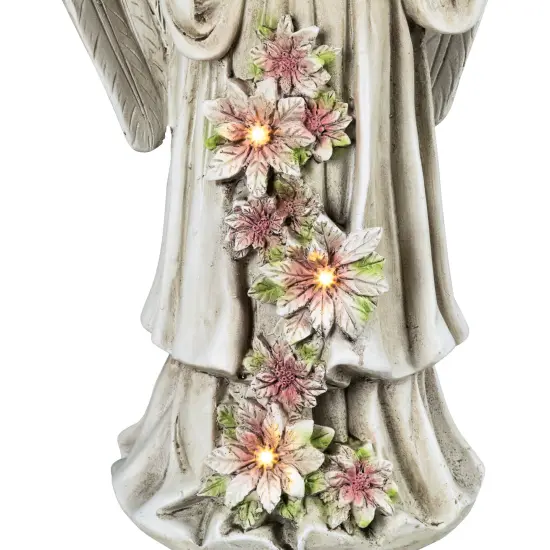 Northlight LED Lighted Praying Cherub with Flowers Statue - 16" Ivory {7}